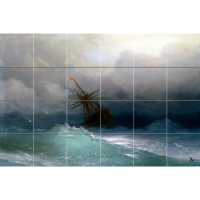 Art Marine Storm Ocean Sailboat Ceramic Mural Backsplash Bath Tile #2145   231183070711